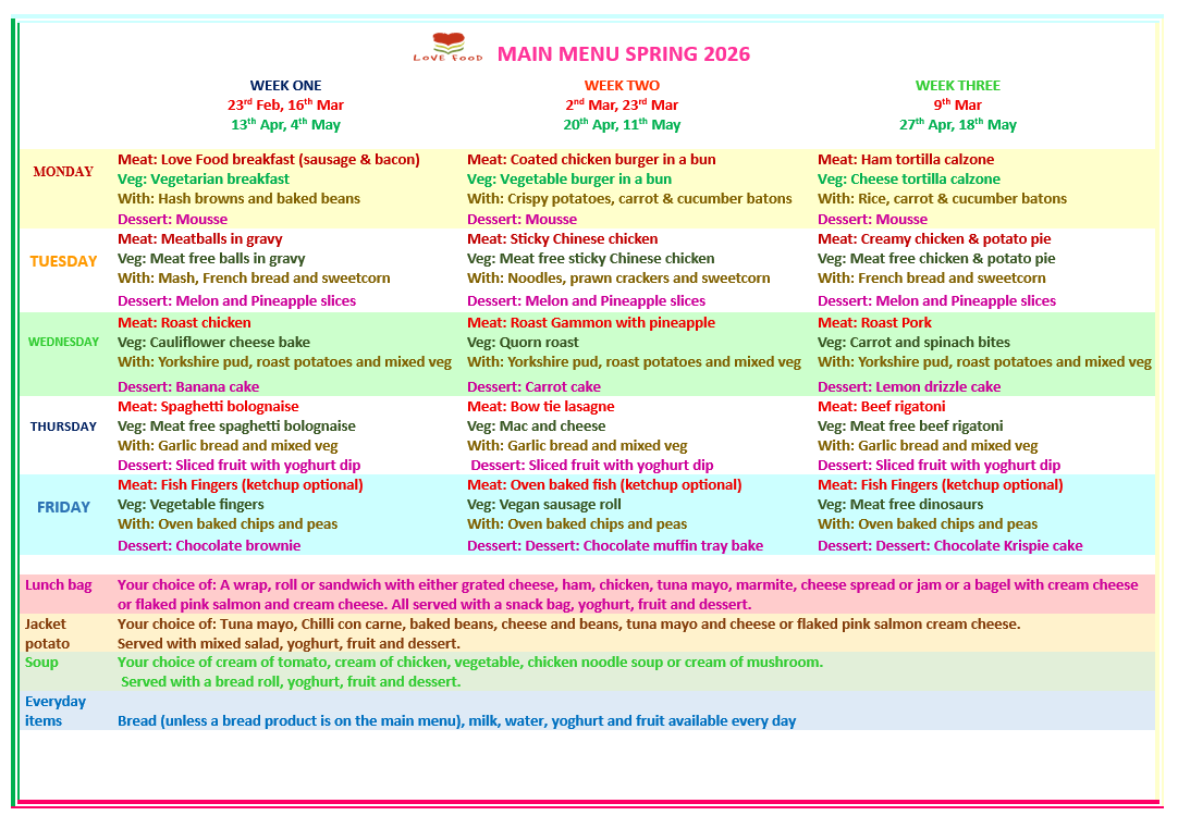 Love Food's Spring Menu Love Food's Spring Menu